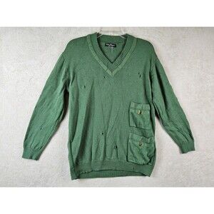 Salvatore Ferragamo V Neck Pullover Sweater DAMAGED For Repair Or Repurpose